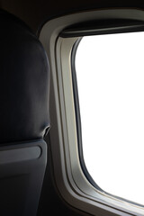 airplane window with copy space, png