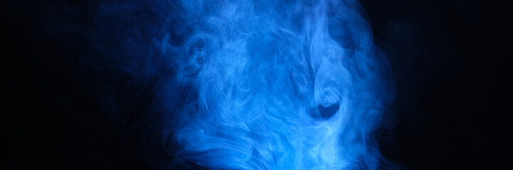 blue smoke on black