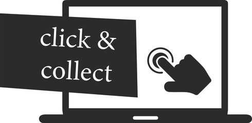 Cursor click online shop icon,  online shopping icon black vector