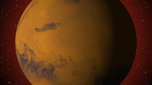 Animation of the Red Planet's Rotation. Planet image use live trace imagery from NASA.