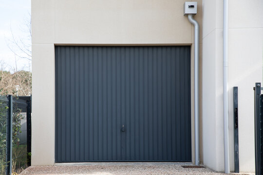 sectional modern car garage gray door design grey home facade