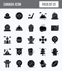 25 Canada Glyph icon pack. vector illustration.