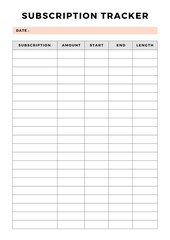 Minimalist planner pages templates. Printable Life & Business Planner Set. Life and business planner. Printable Page  subscription tracker