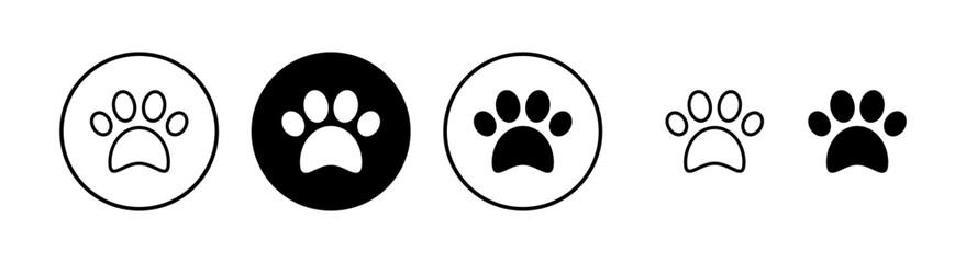 Paw icon vector illustration. paw print sign and symbol. dog or cat paw