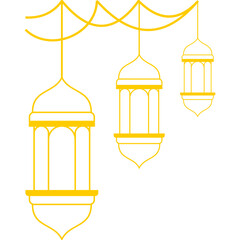 Islamic Lantern Corner Outline