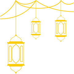 Islamic Lantern Corner Outline