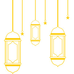 Islamic Lantern Corner Outline