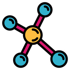 molecule filled outline icon style