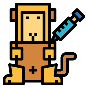 Monkey Filled Outline Icon Style