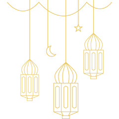 Islamic Lantern Corner Outline