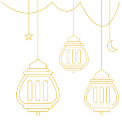 Islamic Lantern Corner Outline