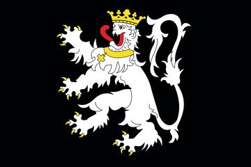 Official flag vector illustration of the Belgian city of GHENT, BELGIUM