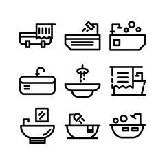 bathtub icon or logo isolated sign symbol vector illustration - high quality black style vector icons
