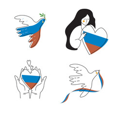 russian vector peace icon cute simple style