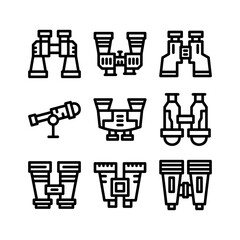 binocular icon or logo isolated sign symbol vector illustration - high quality black style vector icons
