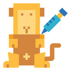 monkey flat icon style