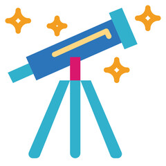 telescope flat icon style