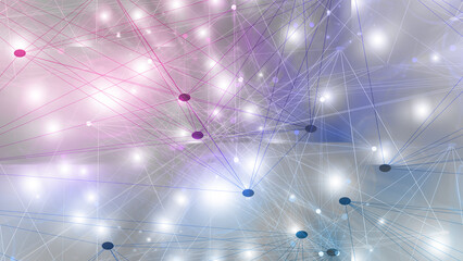 Fototapeta premium Abstract node network background image.