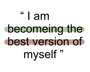 i am becomeing the best version of myself is the key typographic slogan for t-shirt prints, posters, Mug design and other uses.