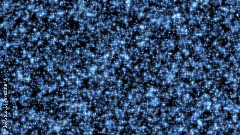 Poster shiny blue star shape blurred particles move and twinkle smoothly, loopable 4k background at 60fps.