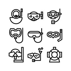 dive mask icon or logo isolated sign symbol vector illustration - high quality black style vector icons
