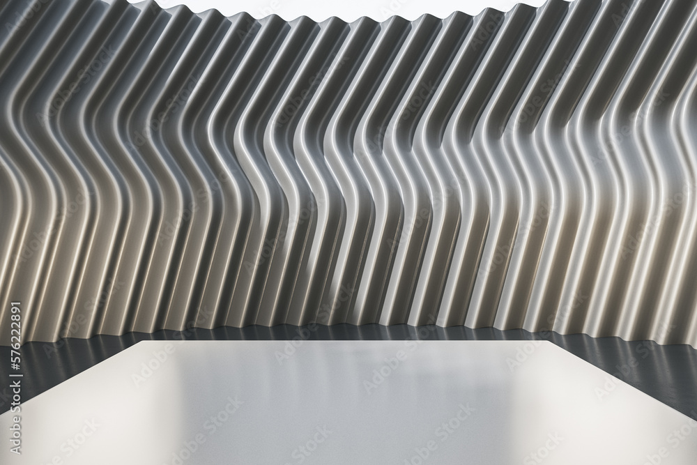 Aufkleber Abstract empty interior with mock up podium for product placement. 3D Rendering.
