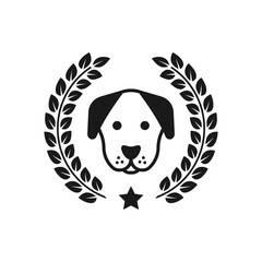 Dog awards icon flat style isolated on white background. Vector illustration