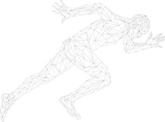 Fototapeta premium start running sprinter runner athlete polygonal wireframe