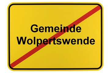 Illustration eines Ortsschildes der Gemeinde Wolpertswende in Baden-Württemberg