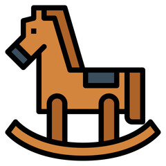 rocking horse filled outline icon style