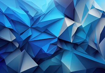 Blue abstract futuristic geometric poly technology background, 3d illustration, science and technology
