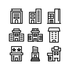 Obraz premium hotel icon or logo isolated sign symbol vector illustration - high quality black style vector icons 