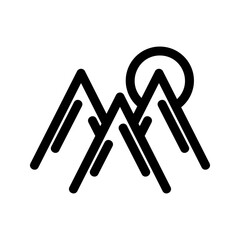 mountain icon or logo isolated sign symbol vector illustration - high quality black style vector icons
