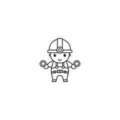 two hands holding gold produce mining miner Black white outline Icon, Logo, and cute illustration Vector