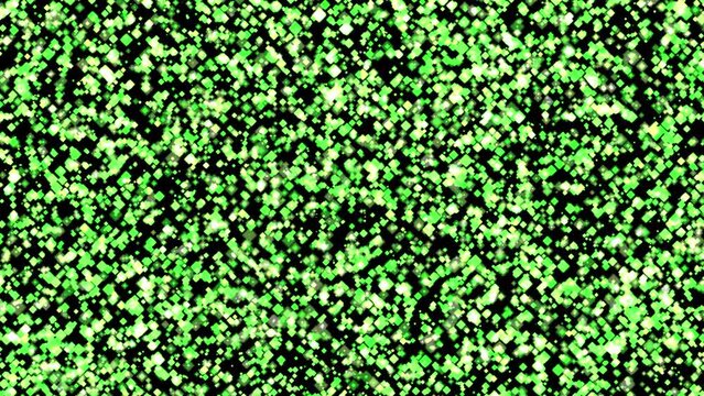 Motion loop vibrant background of shiny green blurred particles blinking and swaying at 60fps