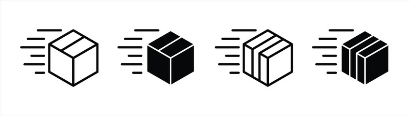 box package icon set. delivery box icon symbol sign collections, vector illustration