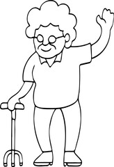 elderly illustration.