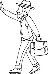 elderly illustration.