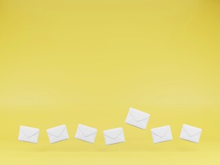 浮かんでいる複数のメール