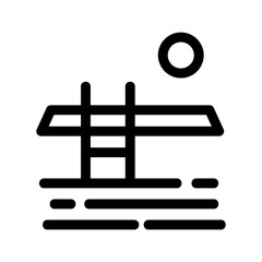 swimming pool icon or logo isolated sign symbol vector illustration - high quality black style vector icons
