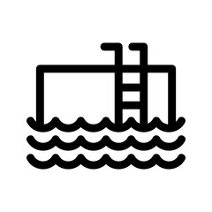 swimming pool icon or logo isolated sign symbol vector illustration - high quality black style vector icons
