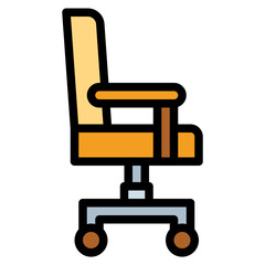 chair filled outline icon style