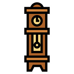 clock filled outline icon style