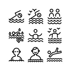 swimming icon or logo isolated sign symbol vector illustration - high quality black style vector icons
