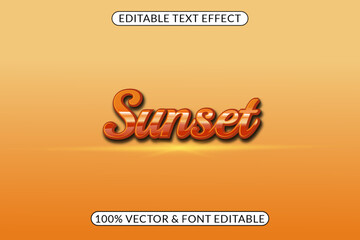 Editable Glossy and Retro Sunset Text Effects