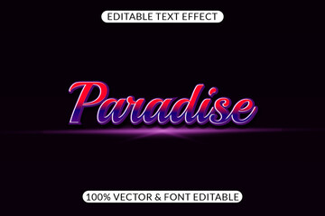 Editable Glossy and Retro Paradise Text Effects