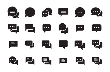 chat and comment icon set. Speech bubble icon symbol vector