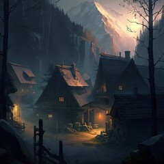 haunted house in the woods Generative AI