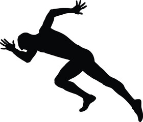 start sprinter runner athlete black silhouette