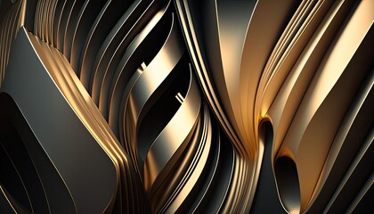 3d Wavy Abstract Background, Ai, Ai Generated